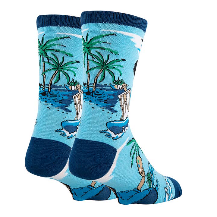 Oooh Yeah/Sock It Up/Oooh Geez Slippers - Wholesale Socks - Men's - Bob Ross Waves | Men's Funny Crew Socks