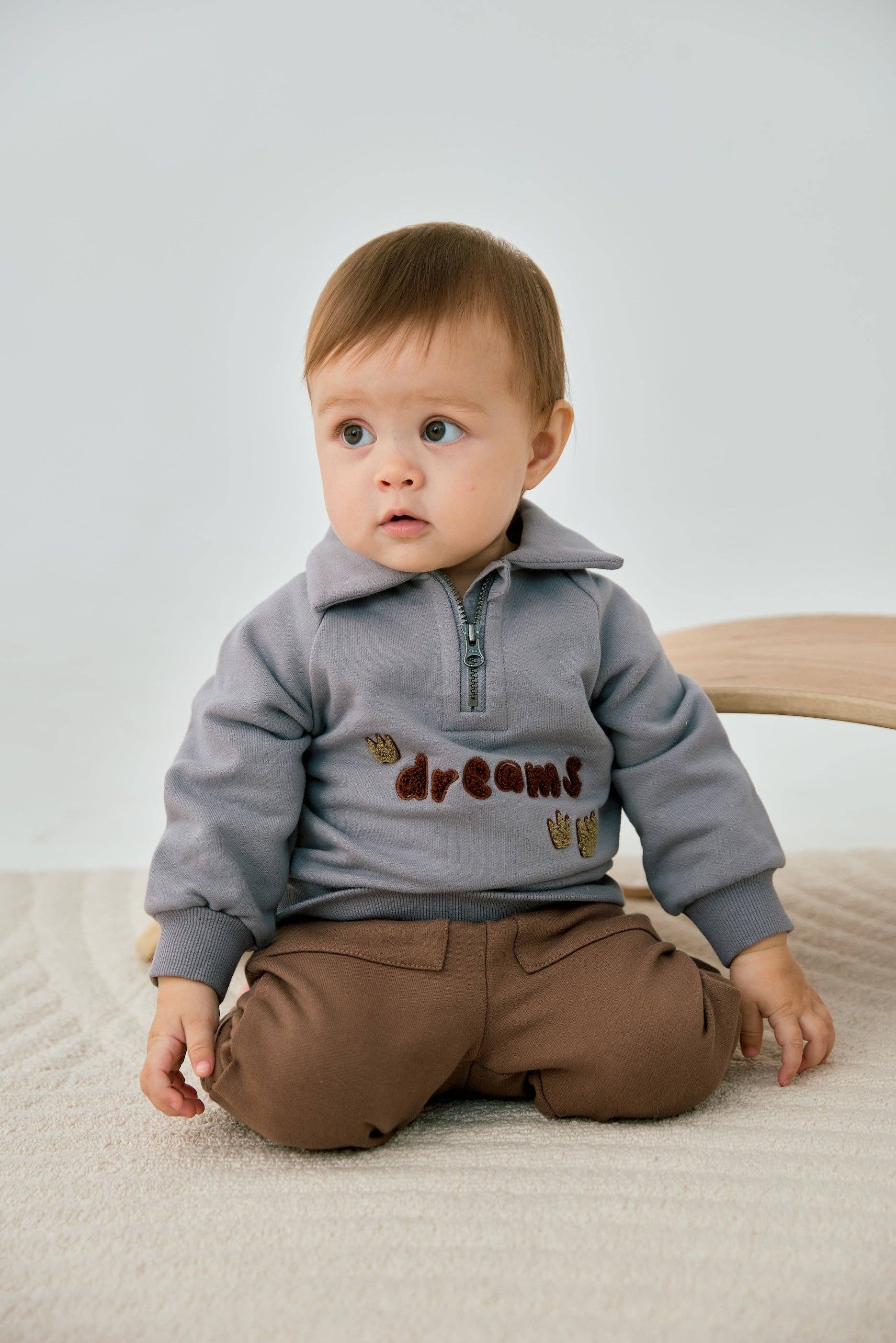 Norsu Organic - Wholesale Pants - Kids - Organic Toddler Fleece Sweatpant-Mocha3