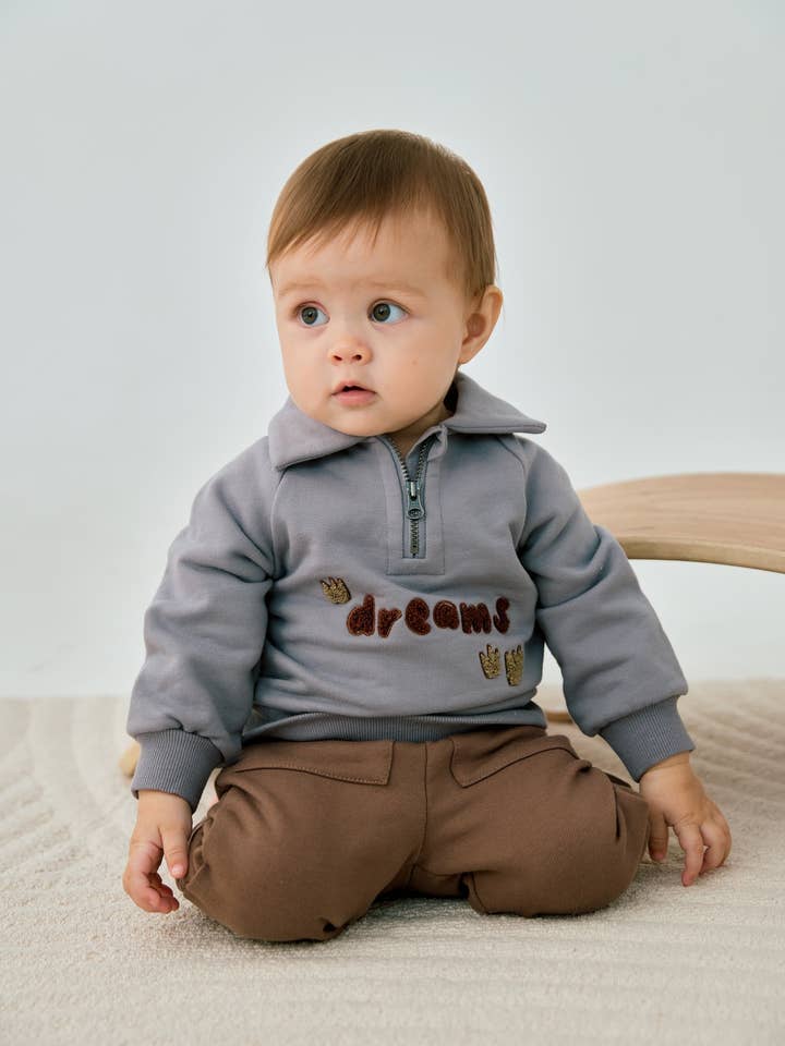 Norsu Organic - Wholesale Pants - Kids - Organic Toddler Fleece Sweatpant-Mocha3
