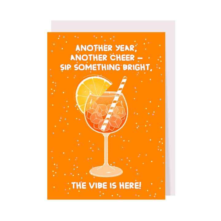 Illustrierte Geburtstagskarte mit einem Cocktail für den Großhandel von Creative Goodie