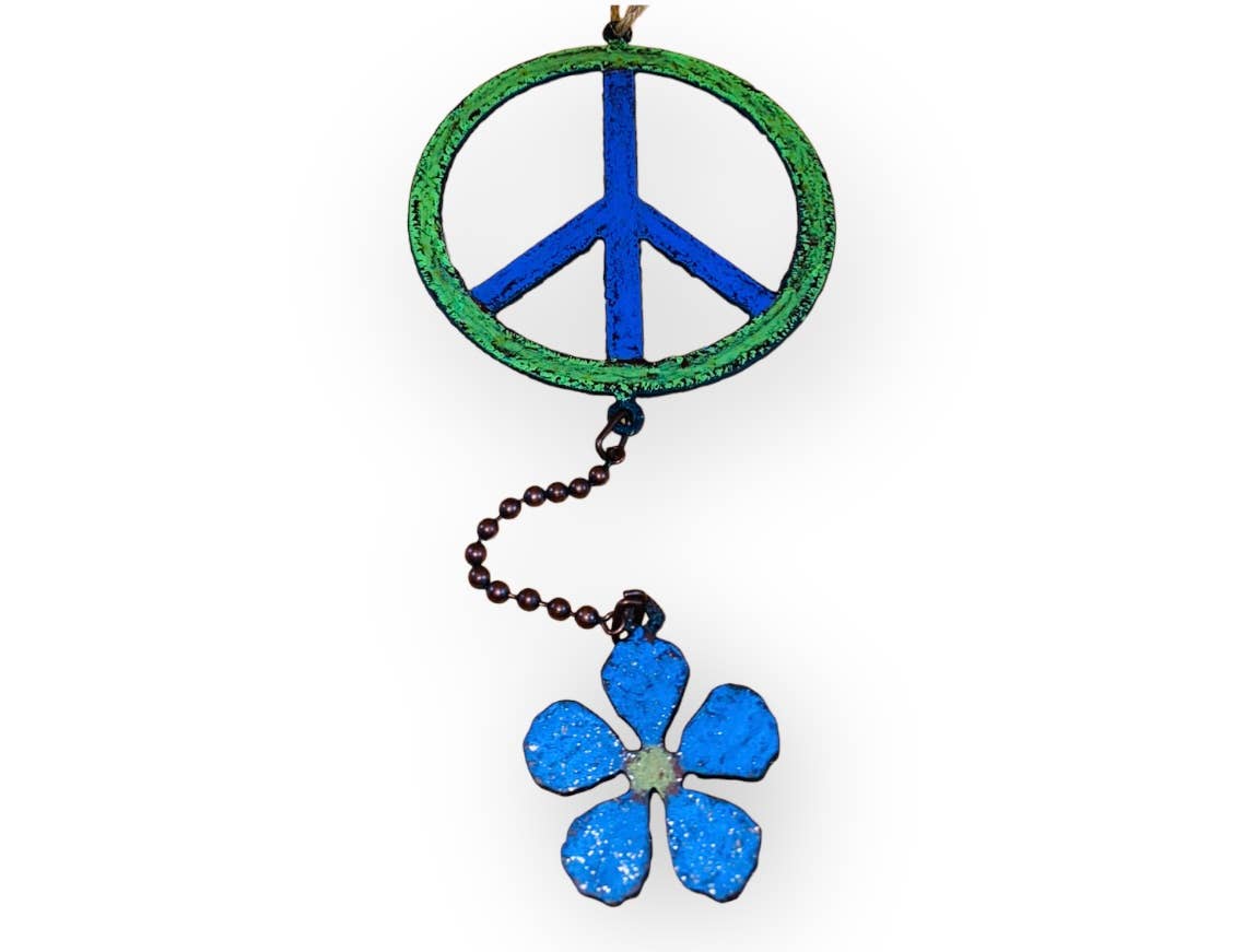 Whimsies - Vendita all'ingrosso Decorazione mobile - Segno della pace mobile, ornamento floreale mobile da giardino hippie eco4