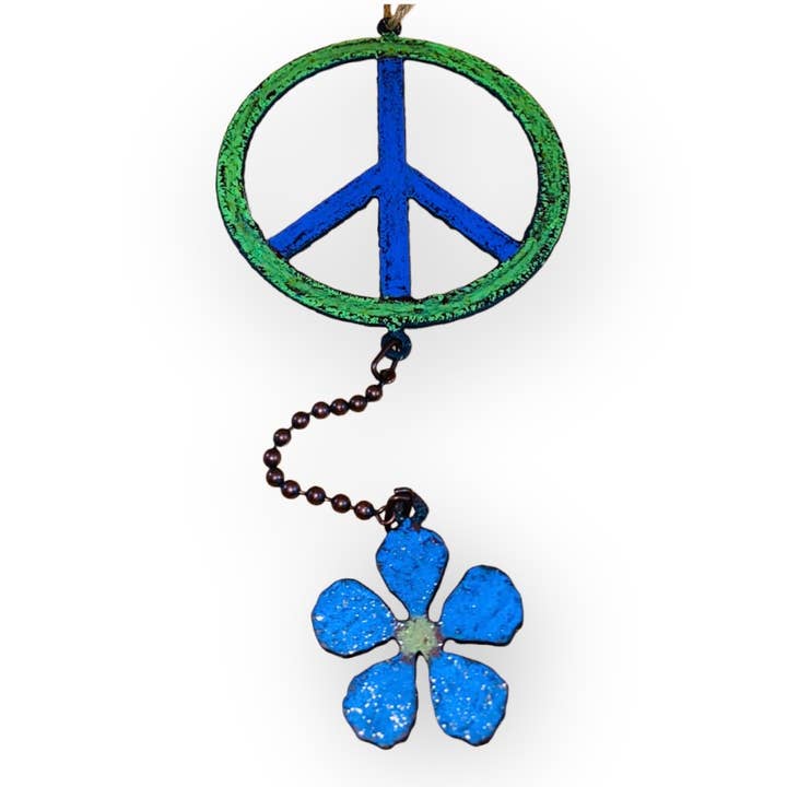 Whimsies - Vendita all'ingrosso Decorazione mobile - Segno della pace mobile, ornamento floreale mobile da giardino hippie eco4