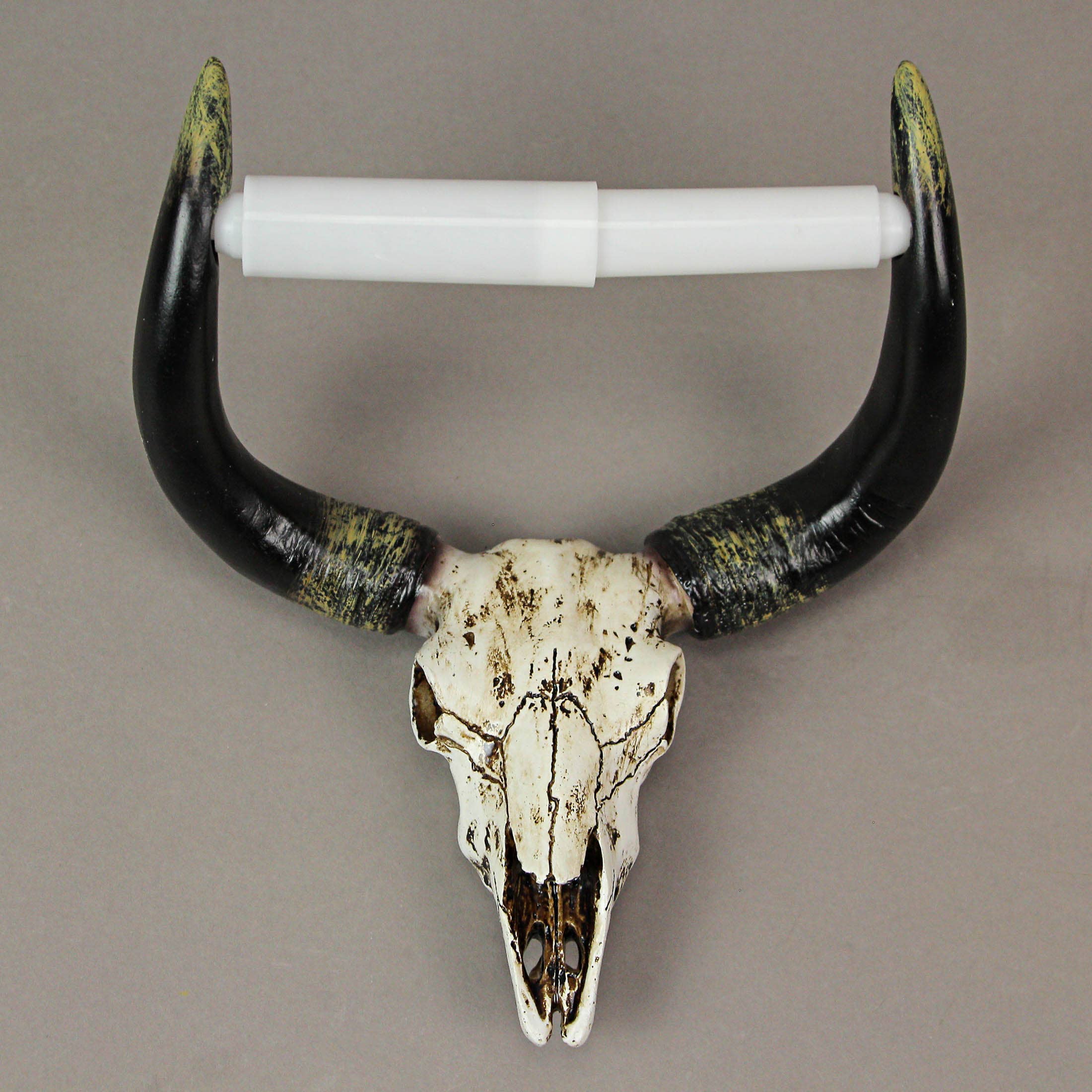 Zeckos – Engroshandel Toiletpapirholder – Rustik Faux Steer Skull Dekorative toiletpapirholder4