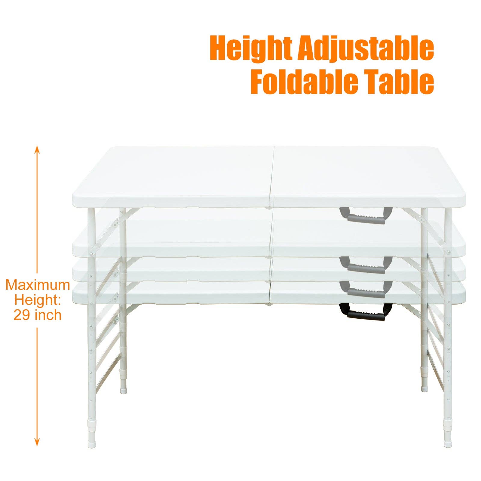 39F Inc. - Wholesale Patio Table - 4/6/8ft  Folding Table for Camping, Picnics & Parties, White8