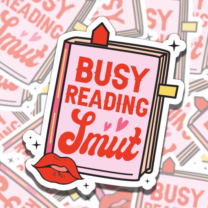 Pink Girly Smut Reading waterdichte vinylsticker voor wholesale door Sticky Sadness Designs