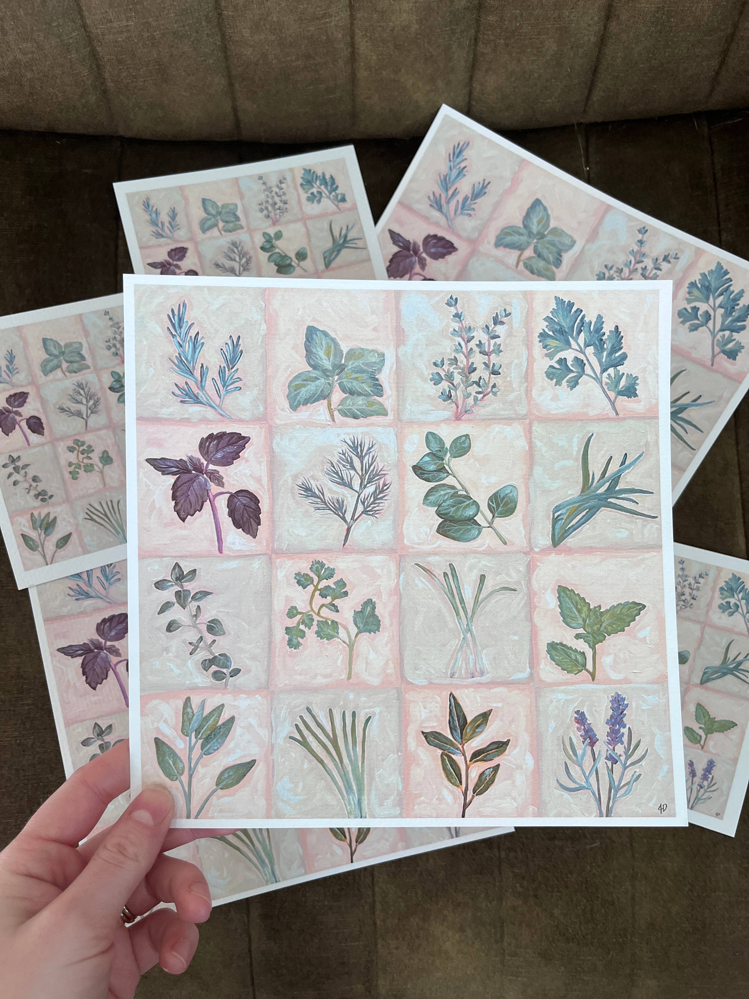 Jessi's Messes - Wholesale Art Print - Kitchen Wall art - Herbs art print1