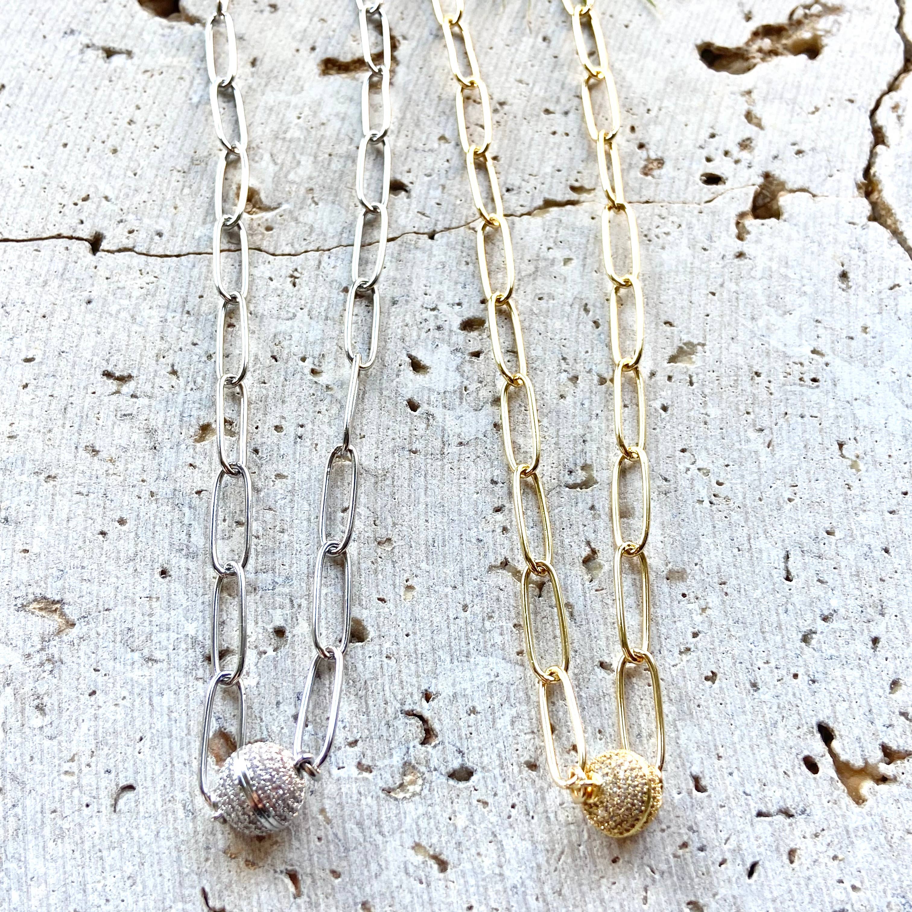 VB&CO Designs Handmade Jewelry - Wholesale Link & Chain Necklace - Magnetic paperclip chain  boutique jewelry salon necklace2