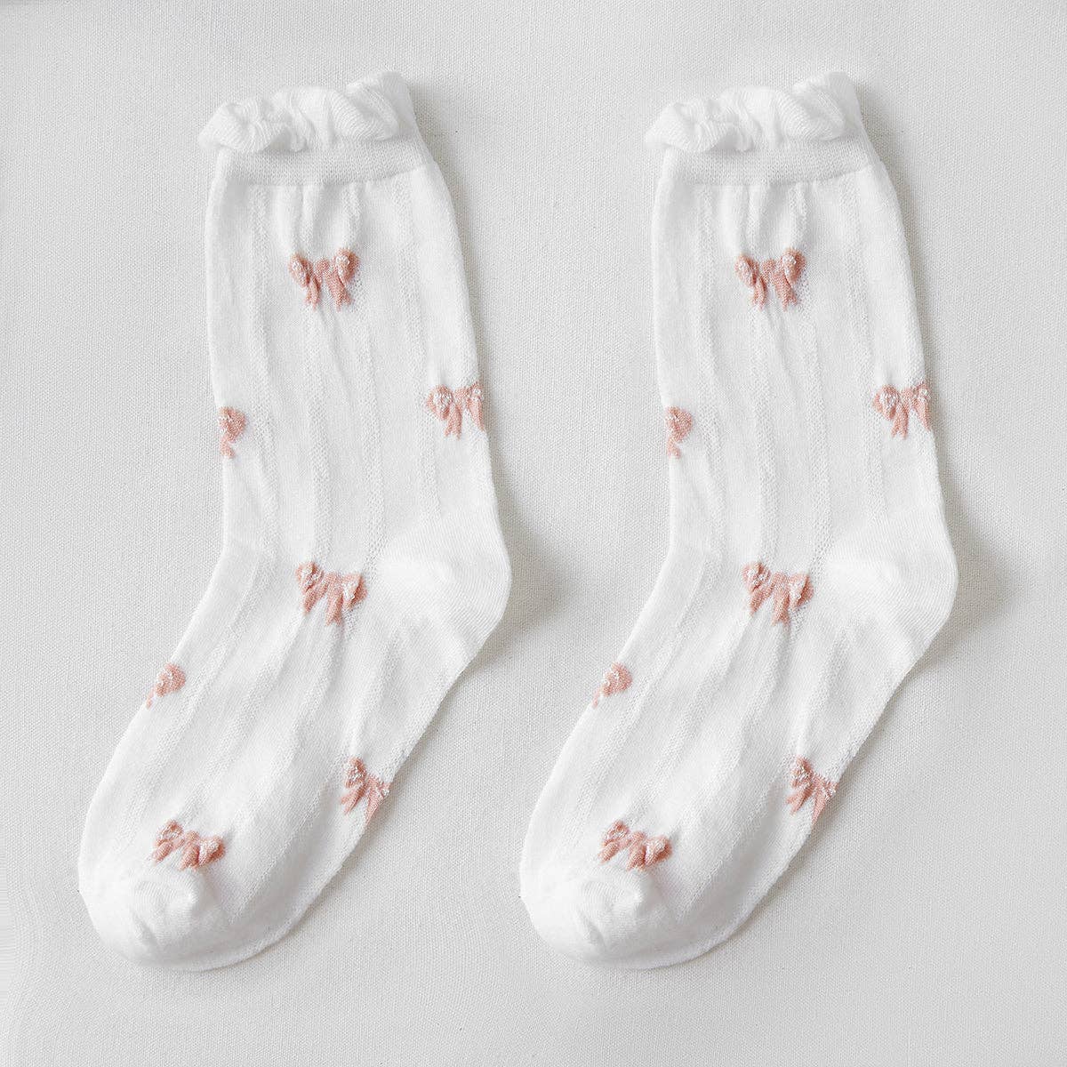 Funkyrel® Atzbranding Limited – Engroshandel Strømper - Dame – Rufia - hvide strømper med rullede kanter til kvinder7