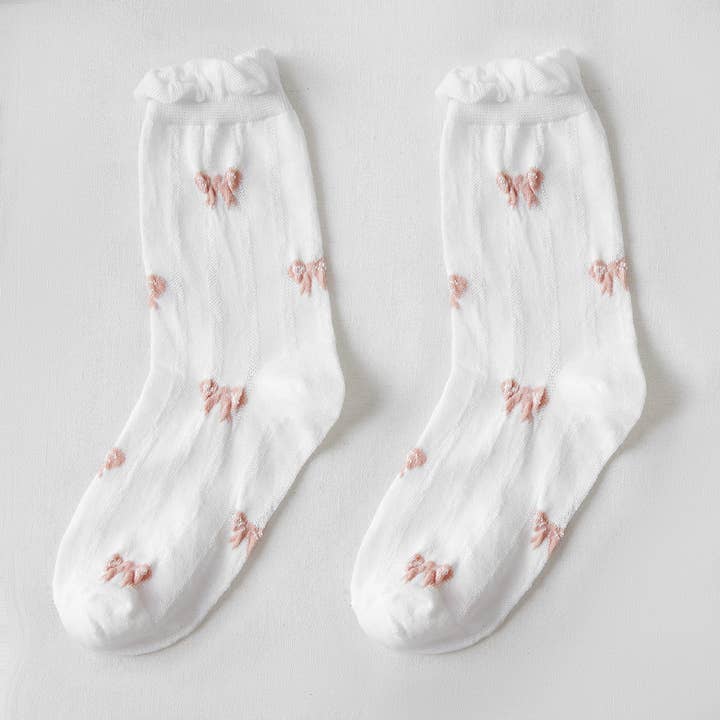 Funkyrel® Atzbranding Limited – Engroshandel Strømper - Dame – Rufia - hvide strømper med rullede kanter til kvinder7