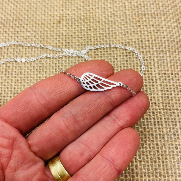 Jane Elizabeth Jewelry - Wholesale Pendant/Charm Necklace - Silver Wing Strength Necklace, Encouraging Gift for Woman5