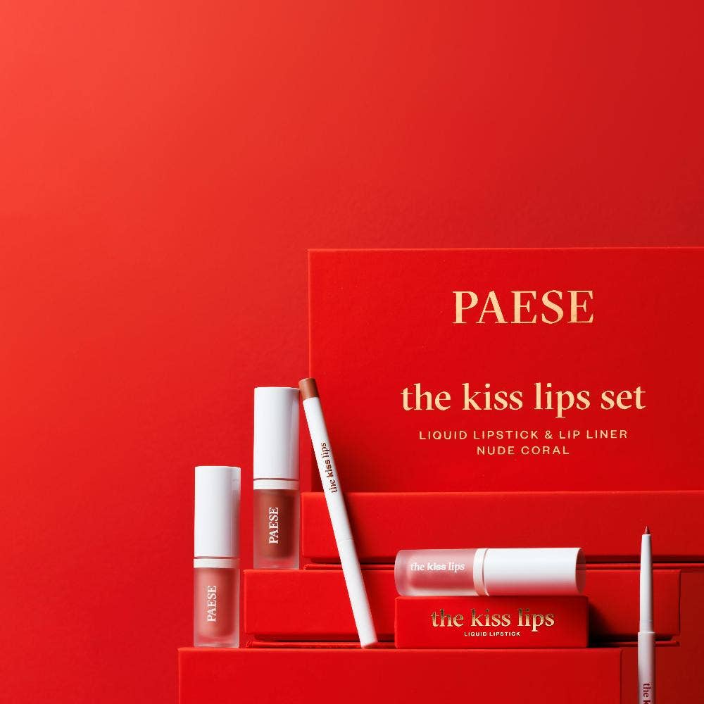 PAESE - Vente Assortiment de rouges à lèvres - PAESE | Coffret Cadeau The Kiss Lips Rouge à Lèvres Liquide & Crayon à Lèvres6