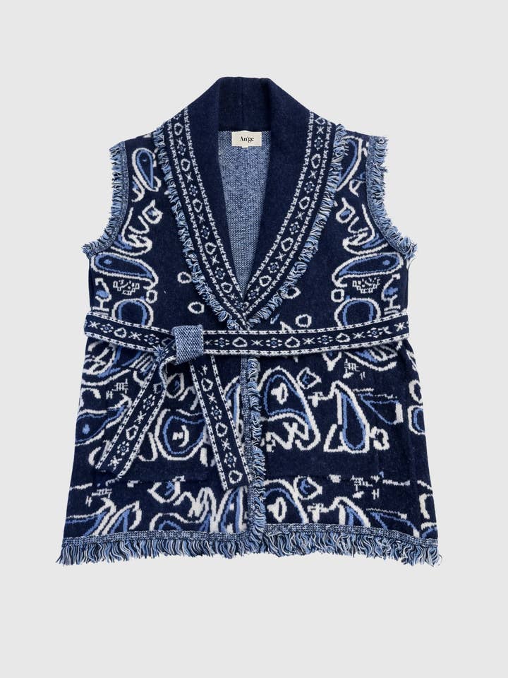 NINDI SLEEVELESS JACKET navy for wholesale by An'ge
