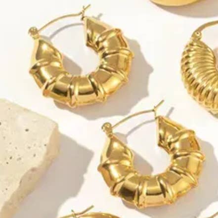 Bambus Hoop øreringe for engroshandel hos NALU