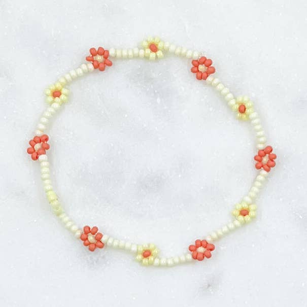 Von den 70ern inspiriertes Armband/Fußkettchen von Groovy für den Großhandel von Dainty Daisy Bead Co.