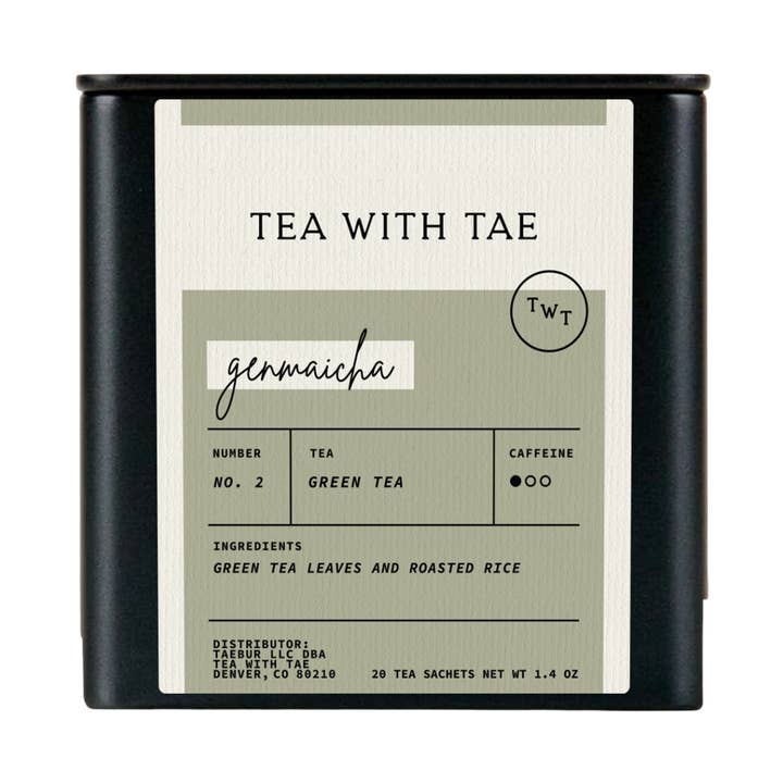 Genmaicha Traditional Green Tea Gift Tin (20 tea bags) for wholesale by Tea with Tae