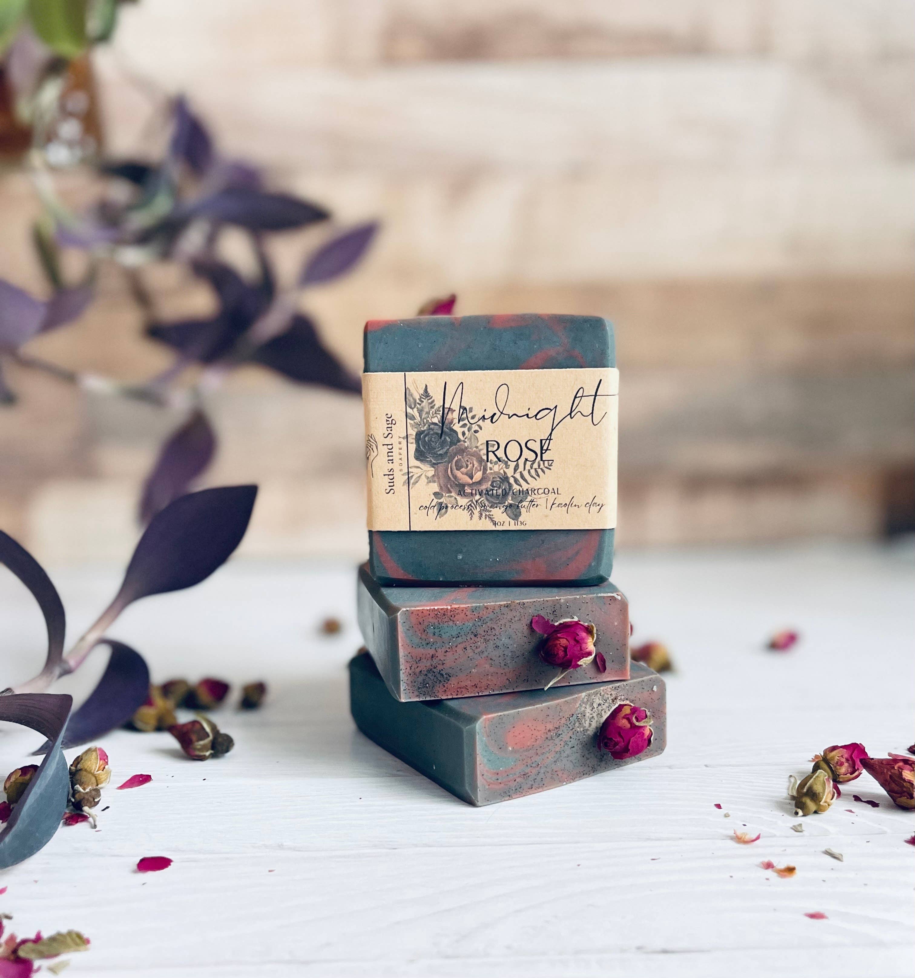Suds and Sage - Wholesale Bar Soap - Midnight Rose - Limited Edition