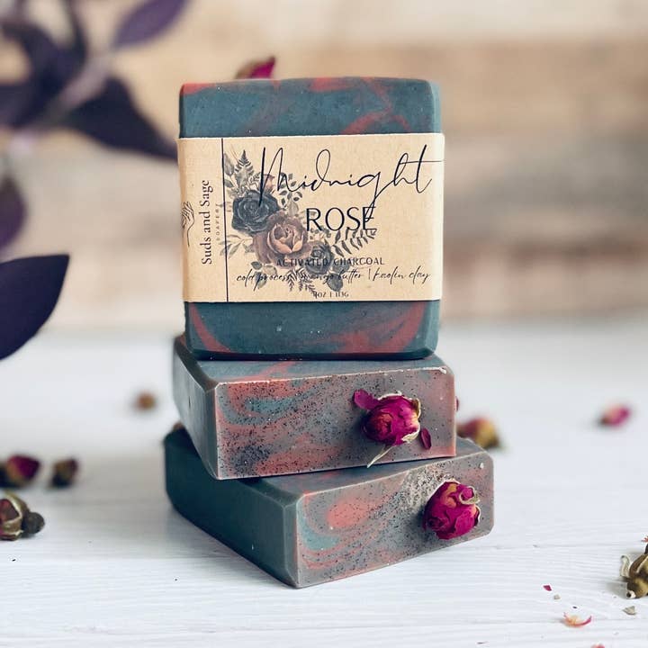 Suds and Sage - Wholesale Bar Soap - Midnight Rose - Limited Edition0