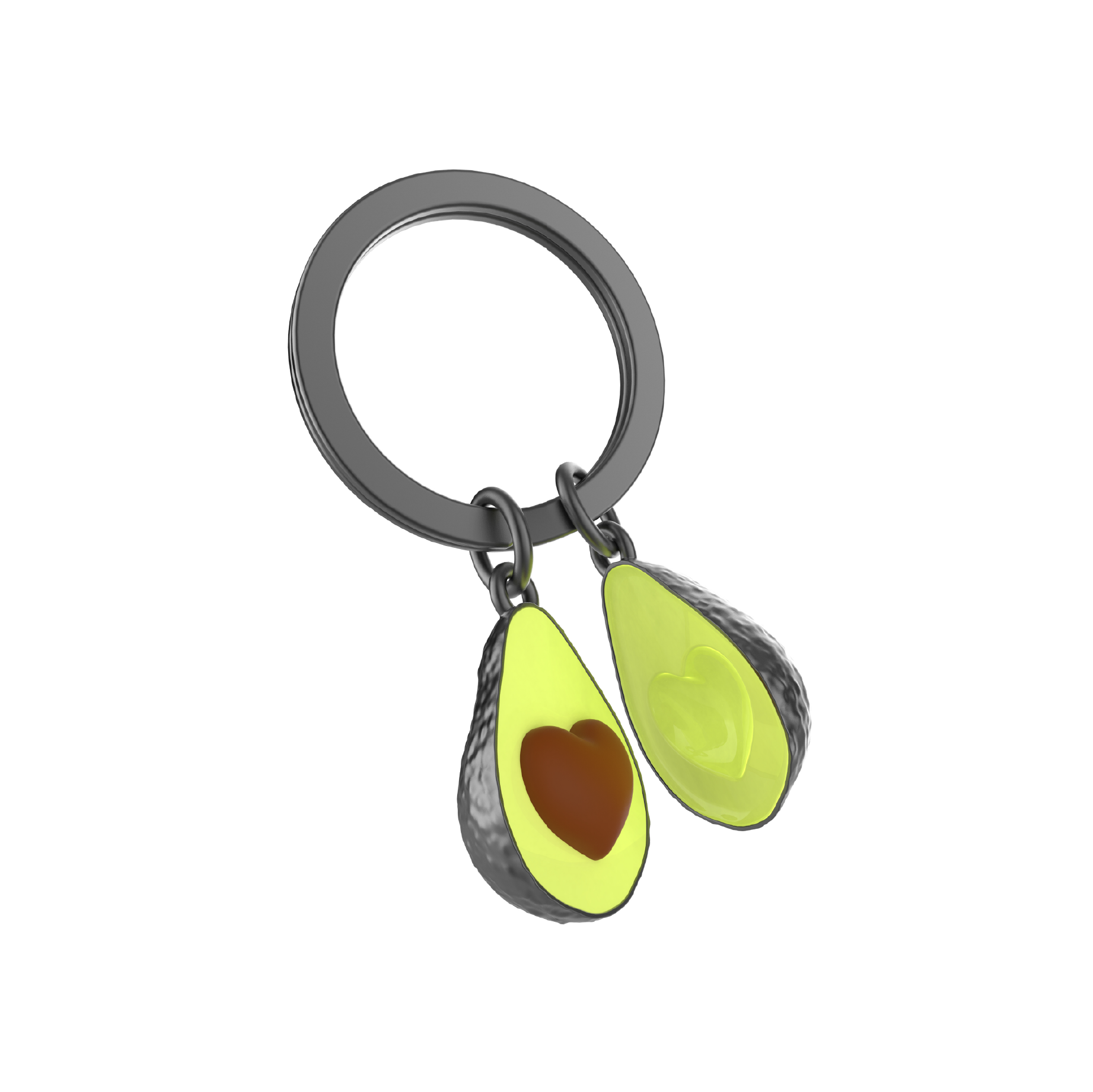 Oli Olsen – wholesale Keychain – Unisex – Metalmorphose Green Avocado With Heart Seed Keyring1