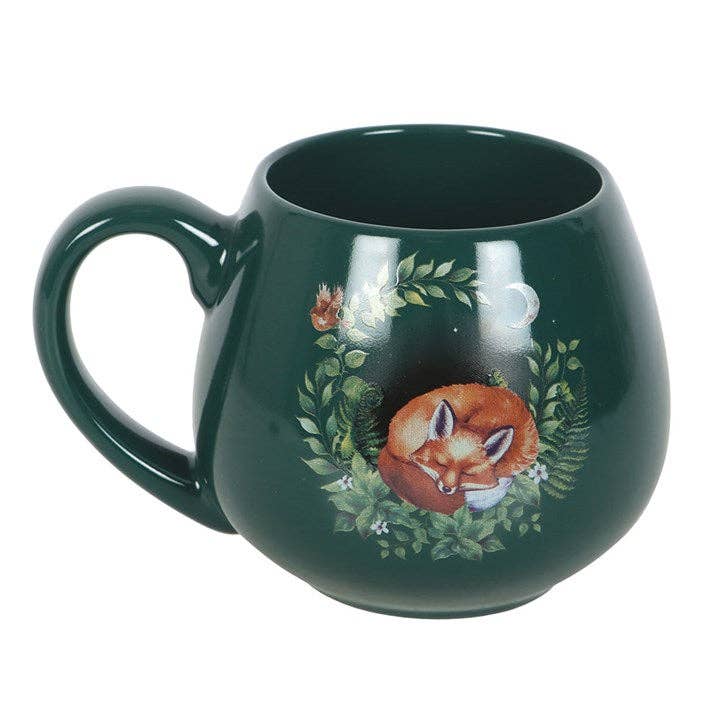 Something Different Wholesale - Wholesale Coffee Mug - Green Sleeping Fox Rounded Mug1