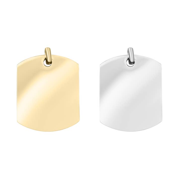 18K Gold PVD Blank Dog Tag Stainless Steel Pendant for wholesale by WJW