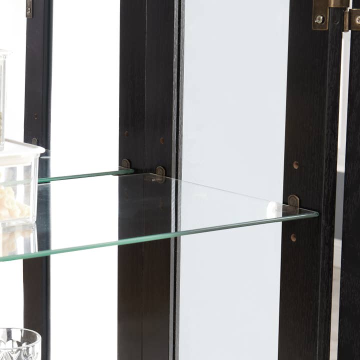 39F Inc. - Wholesale Cabinet - Black Lighted Curio Cabinet (2 Glass Doors, LED Lights )19