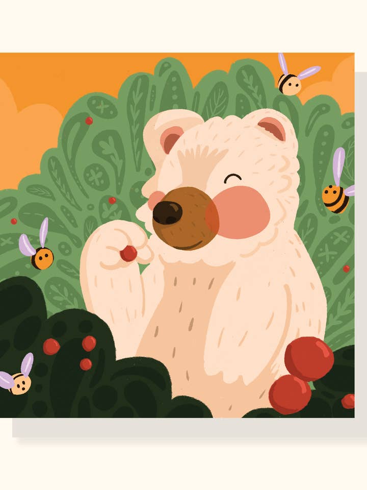Berry Bear Print for wholesale by Lily Wenndt Illustration