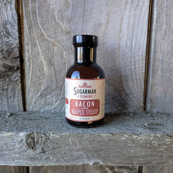 Sugarman of Vermont - Wholesale Maple Syrup - Bacon Flavored Maple Syrup, 8 fl. oz. (12/case)1