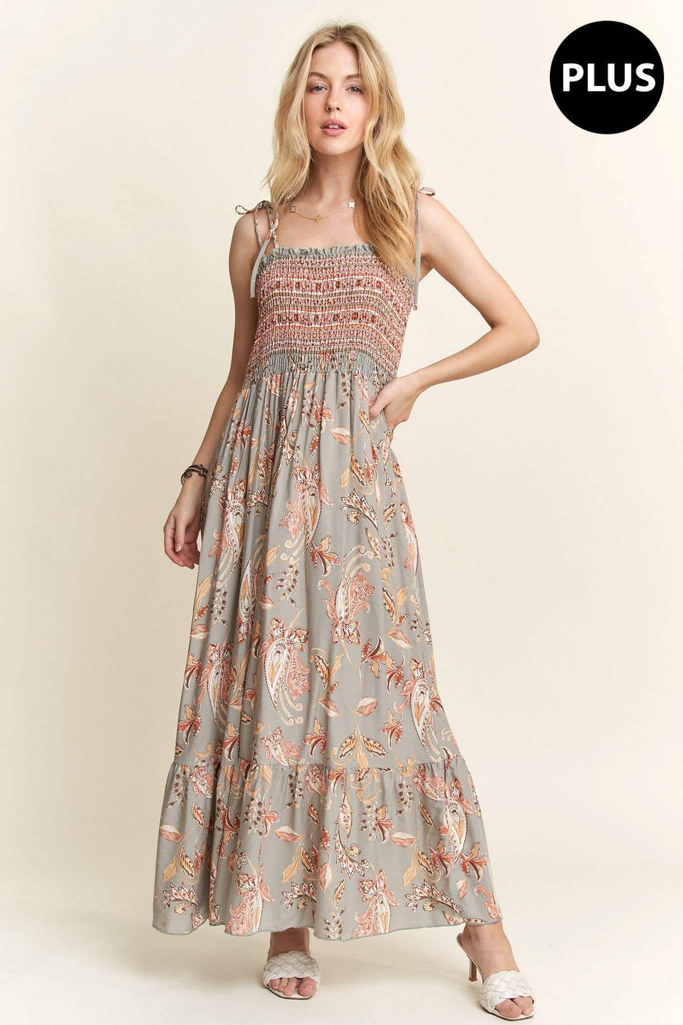 ADORA LA - Wholesale Dress - Women's - D7501MMX - TIE SHOULDER MAXI DRESS8