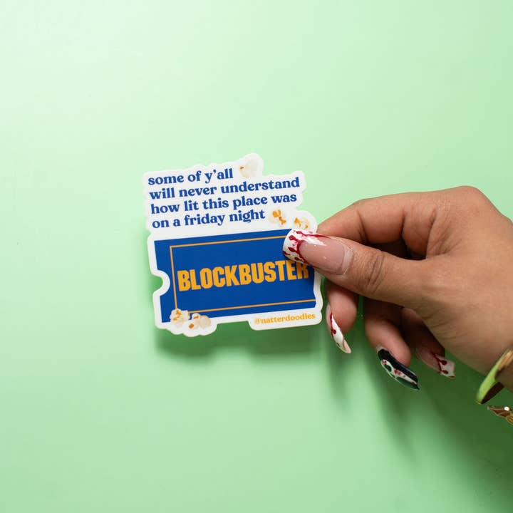 NatterDoodle - Wholesale Sticker - Blockbuster Video on a Friday Night Nostalgia Vinyl Sticker 1