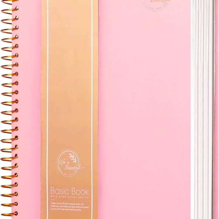Pink Hardcover Spiral Notebook 300 Pages College Ruled B5 for wholesale on Faire