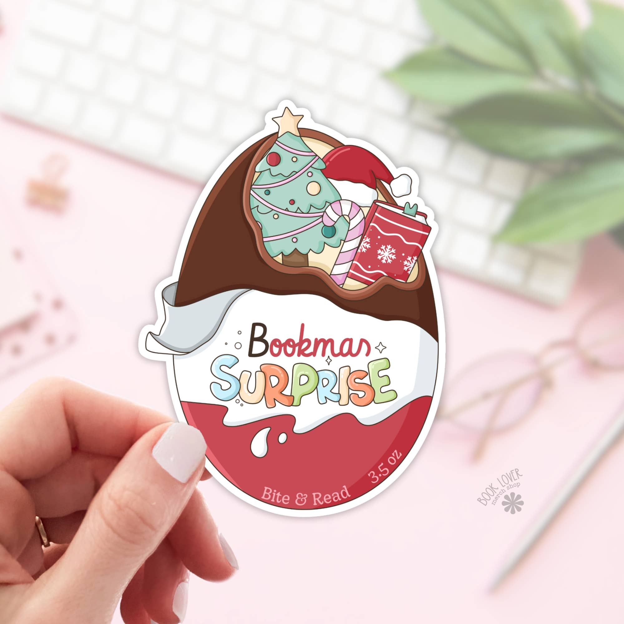 Book Lover Merch Shop – Adesivo por atacado – Autocolantes de Ovos Surpresa de Natal / Autocolantes Livrescos de Natal