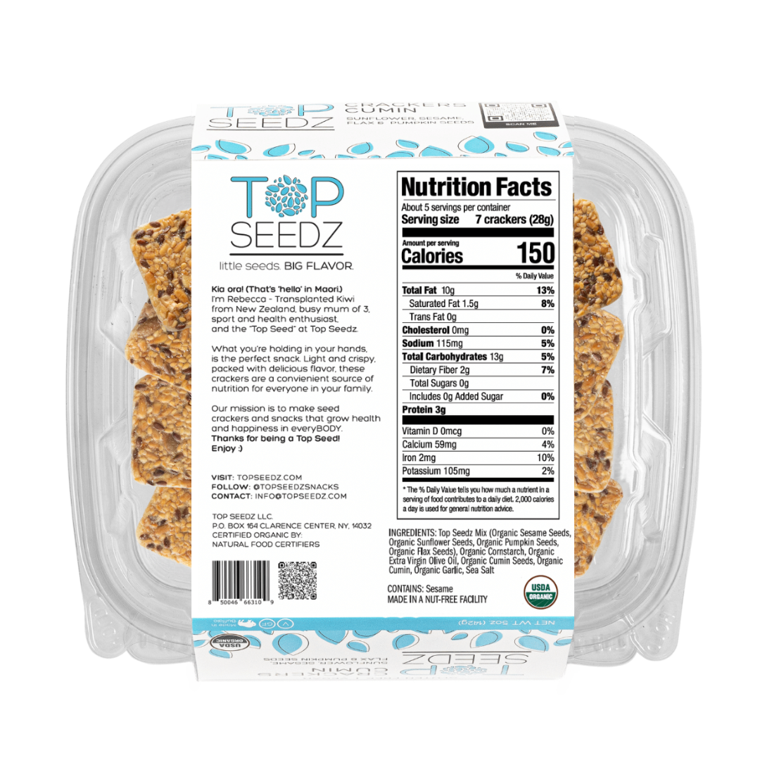 Top Seedz - Vente Biscuit salé - Crackers au cumin - 5 oz - 12 par caisse1