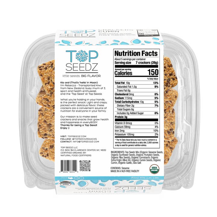 Top Seedz - Wholesale Crackers - Cumin Crackers - 5oz - 12 Per Case1