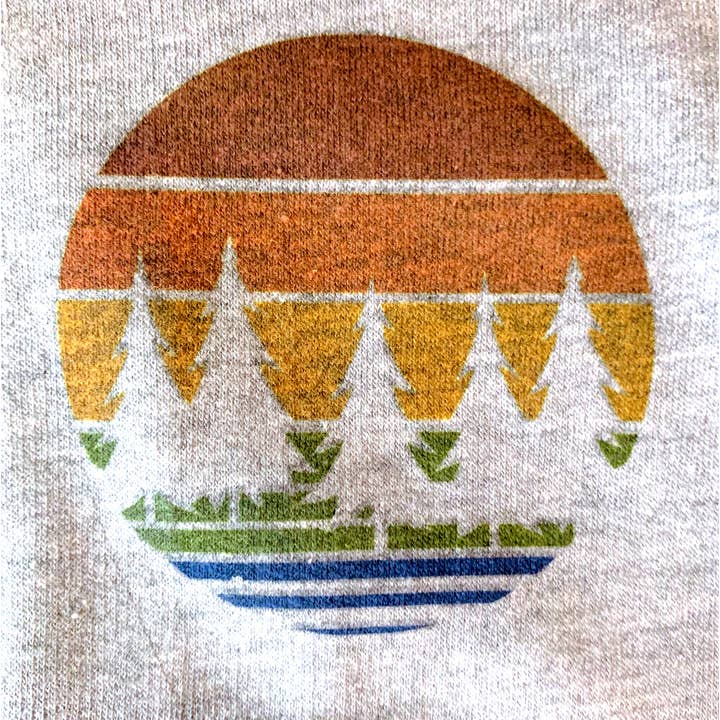 Meliertes Grau Baby-Hoodie mit durchgehendem Reißverschluss - Retro-Sonnenuntergang für den Großhandel auf Faire