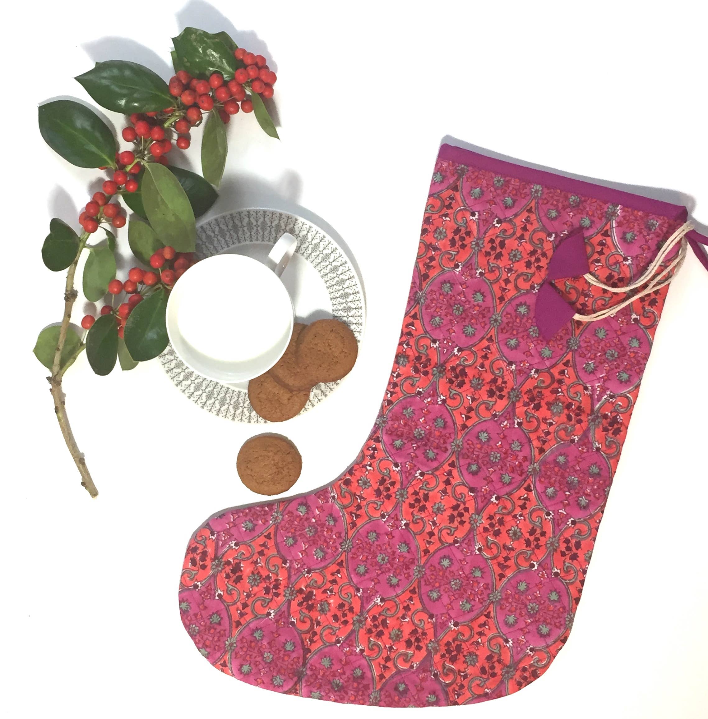 Mehera Shaw - Wholesale Holiday Stocking - Christmas Stockings in Hand Block Printed Cottons8
