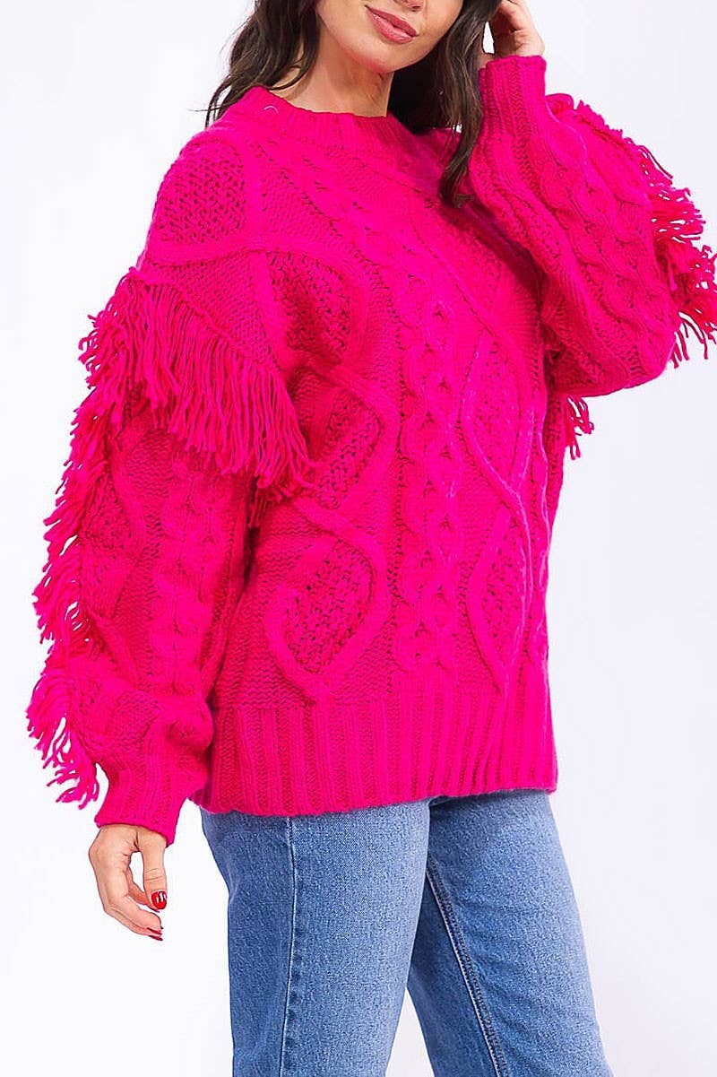 ROUSSEAU - Wholesale Pullover-trui - Dames - TRUI MET LANGE MOUWEN EN FRANJESDETAILS1