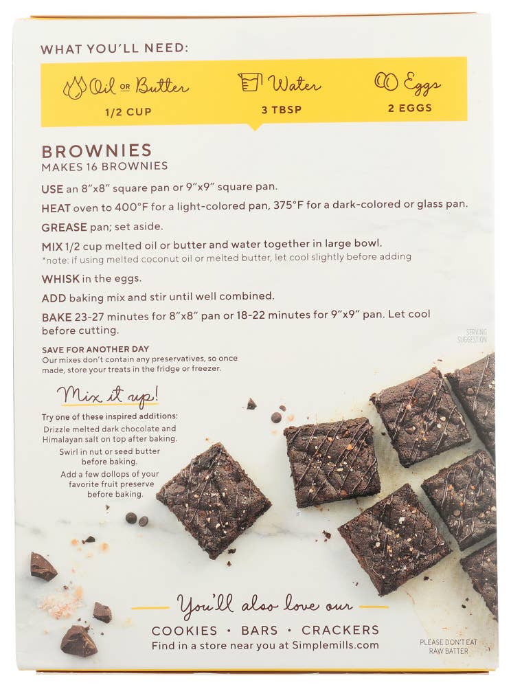 KeHE Distributors, LLC - Wholesale Brownie Mix - Simple Mills Mix Brownie 12.9 oz1