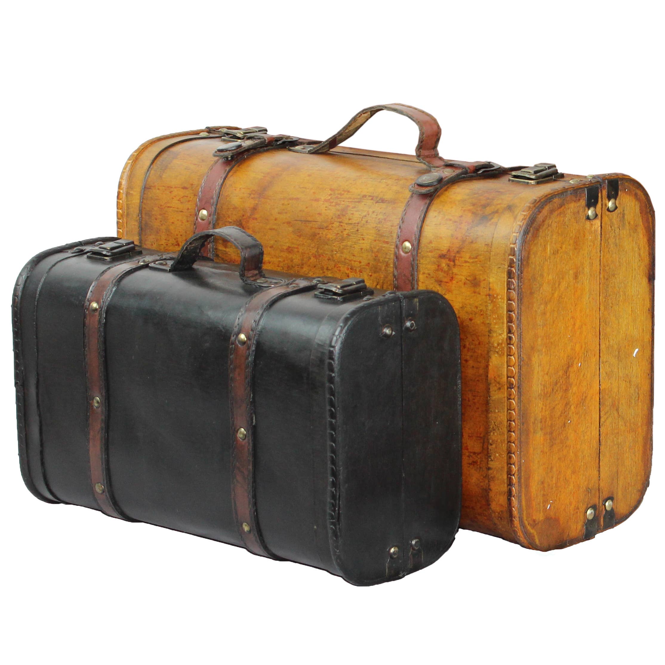 Quickway Imports - Wholesale Luggage - 3 Colored Vintage Style Luggage Suitcase and Trunk3
