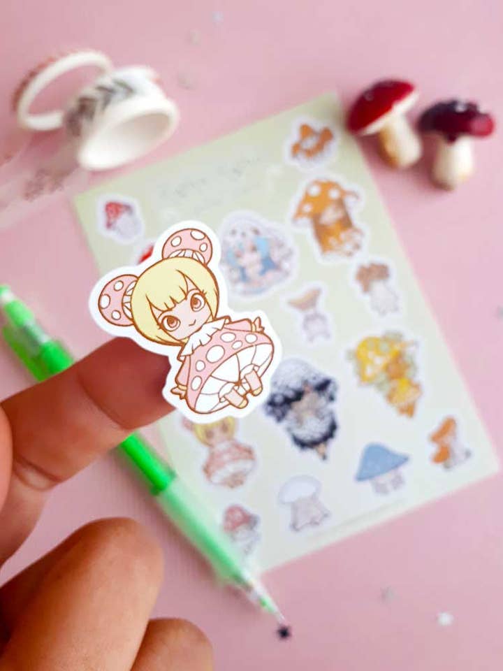 Söt grumlig grumlig flickor klistermärke ark för wholesale av Dreamchaserart