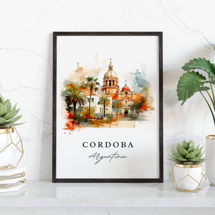 Premium Travel Art - Wholesale Art Print - Cordoba Argentina wall art - Argentina, Cordoba poster print, Cordoba Wedding gift, Birthday present, Custom Text, Perfect Gift4