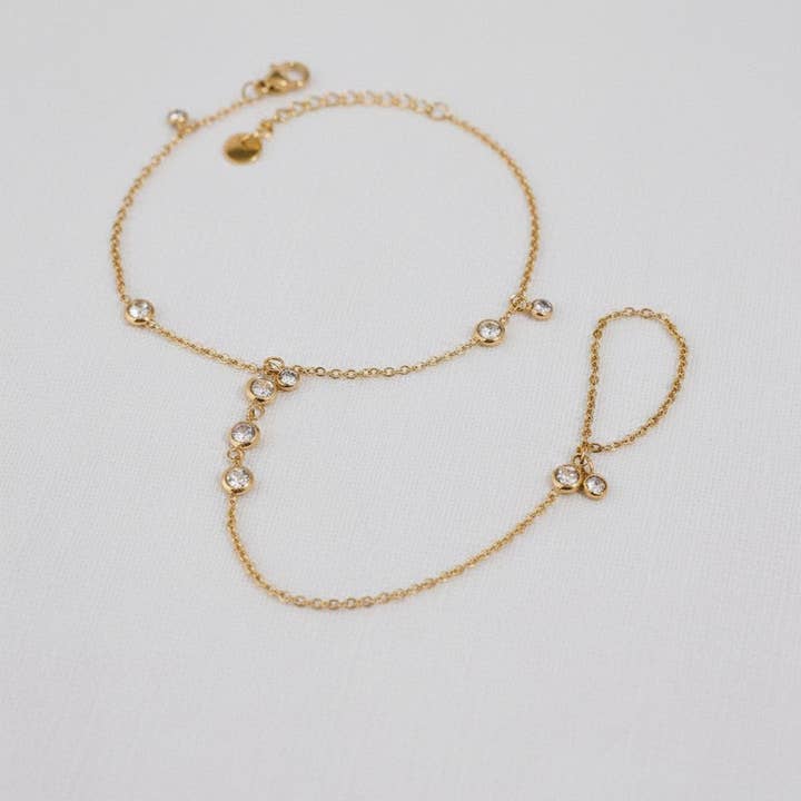 Zirconia Pearl Chain Bracelet for wholesale by paperln