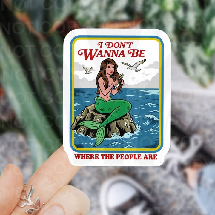 Je ne veux pas être là où sont les gens, autocollant drôle pour la vente par Ace the Pitmatian Co