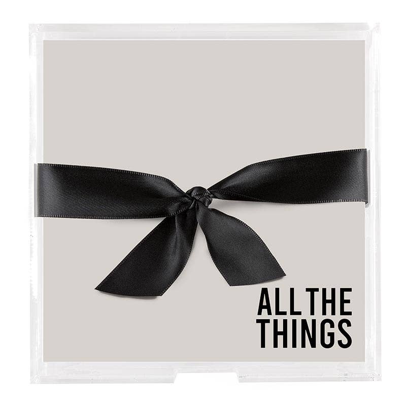 Angle - Wholesale Stationery/Notecard Set - Square Acrylic Notepaper Tray - All the Things0
