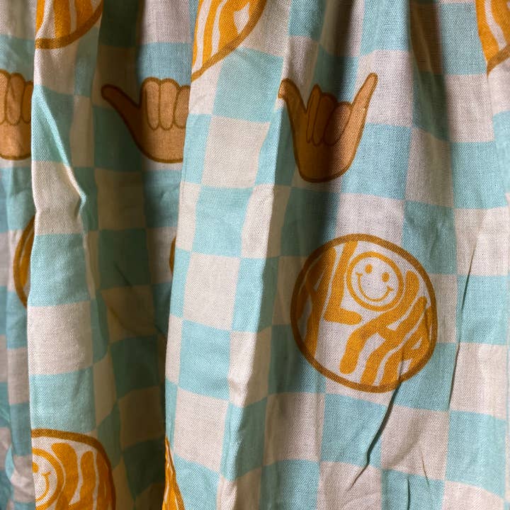 Muslin Swaddle Blanket - Checkered Mint Aloha for wholesale by elli-o HAWAII