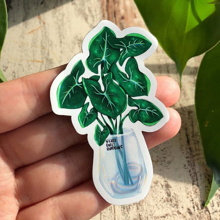 Aimant - Syngonium en verre, plante d'intérieur, aimant de réfrigérateur pour la vente par plantyintroverts