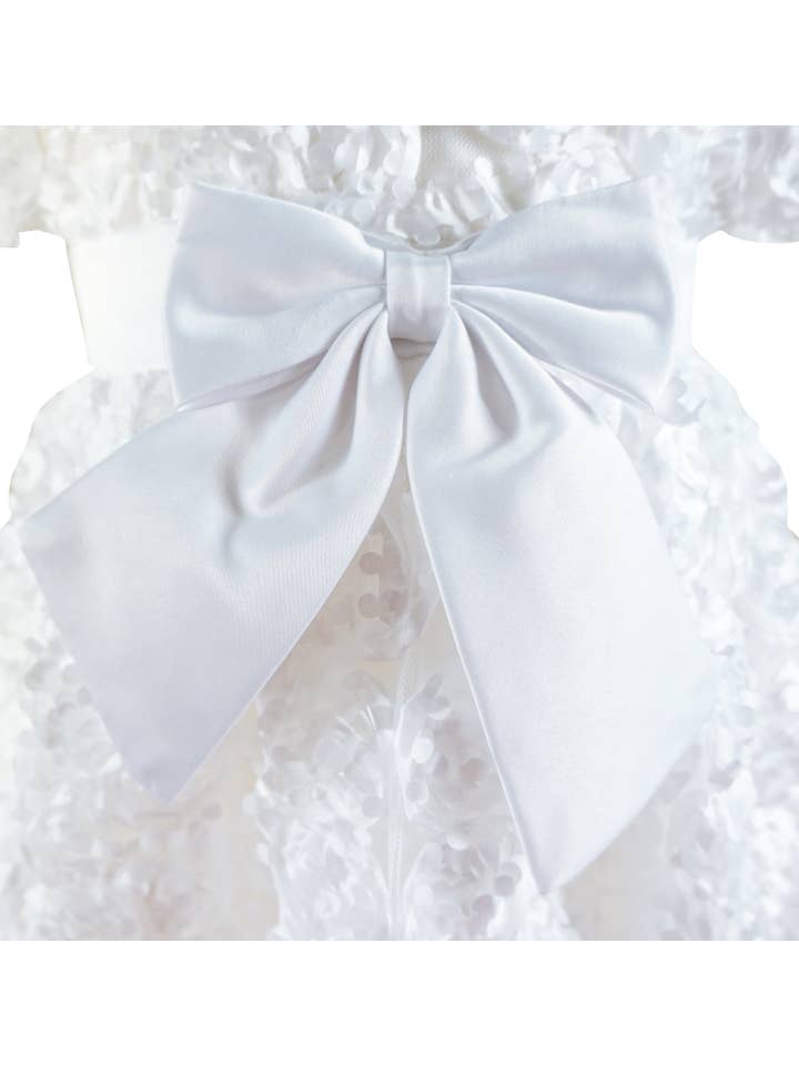 Angeline Kids - Wholesale Dress Set - Baby - Baby Infant Girls Christening Baptism Bow Dress With Bonnet1