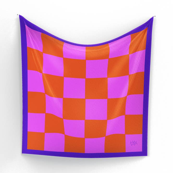 Check Me Out (Warm) Silk Bandana for wholesale by T. Hix Art