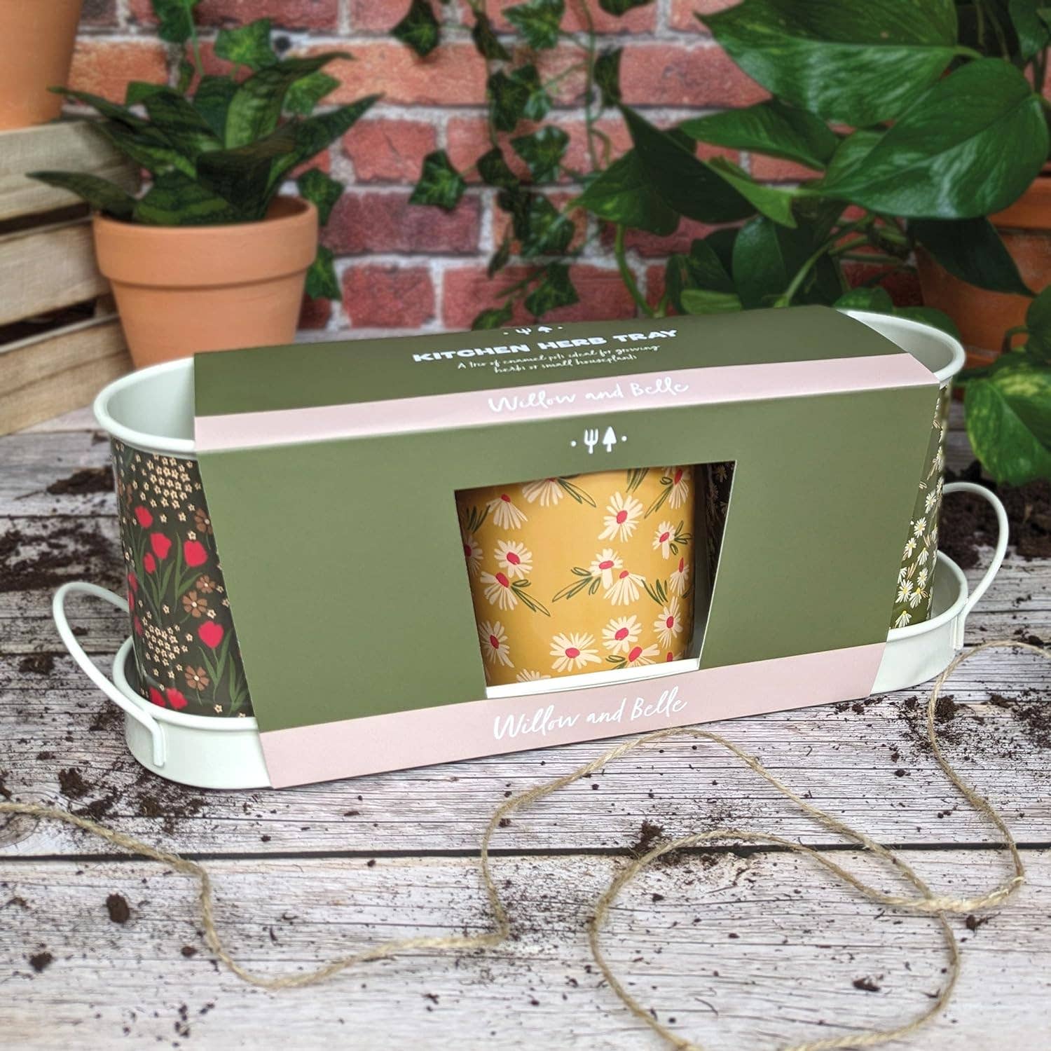 Robert Frederick Ltd - Wholesale Plant Pot - Willow and Belle  Kitchen Herb Pots and Tray - Set of 3 Enamel Plant Pots2