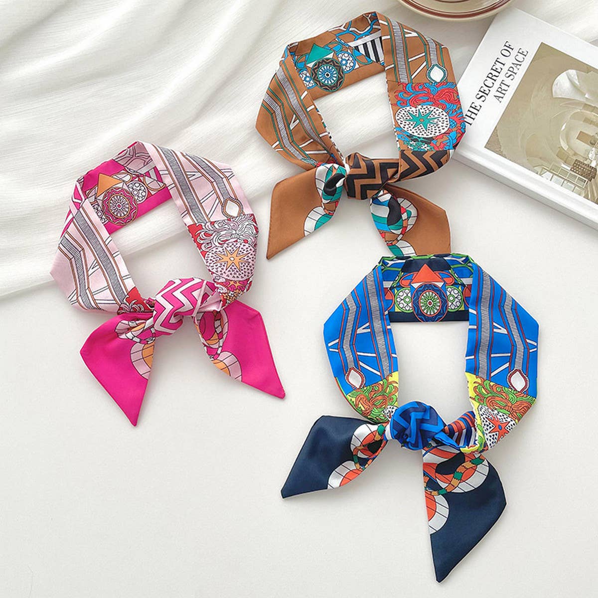 ACCITY - Wholesale Scarf - Women's - RETRO LONG TIE BAG HANDLE RIBBON SCARF_CWASC072212