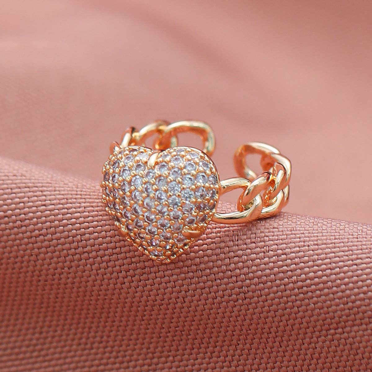 Ole - Wholesale Multi-Stone Ring - Love  Alloy Cubic Zirconia Ring R27061